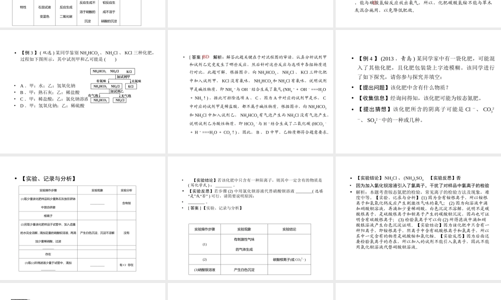 【聚焦中考】2015中考化学总复习 第20讲 化学肥料课件