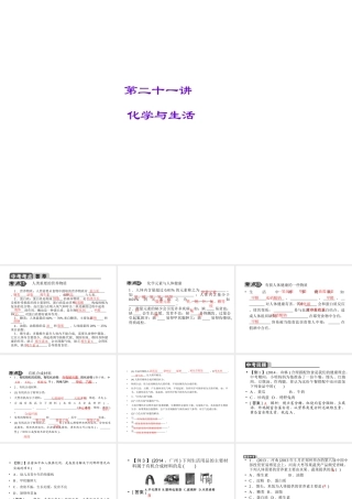 【聚焦中考】2015中考化学总复习 第21讲 化学与生活课件