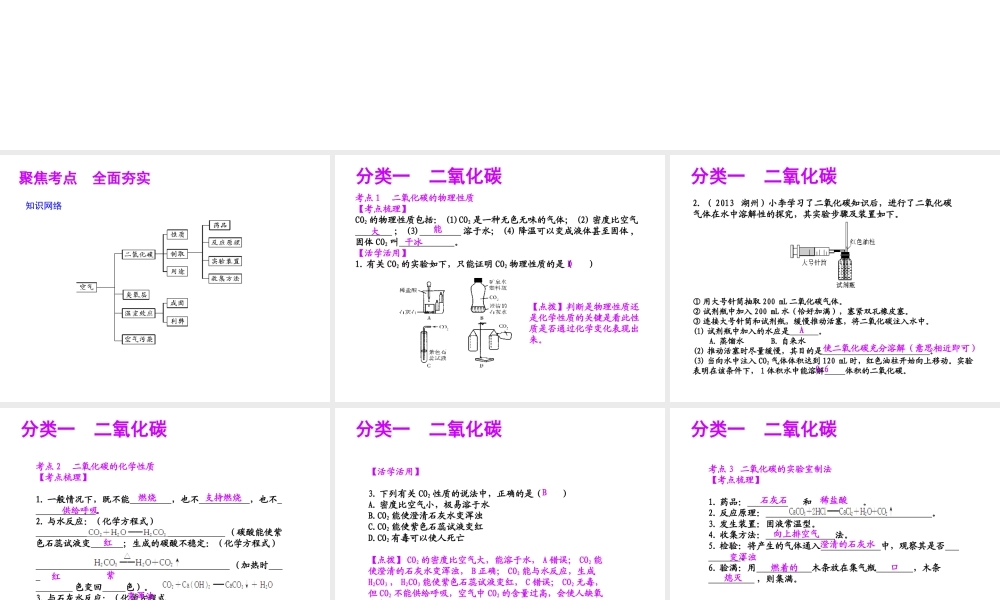 【聚焦中考】（浙江地区专版）2014中考科学总复习 第33讲 空气（二）课件（考点精讲+13中考真题）