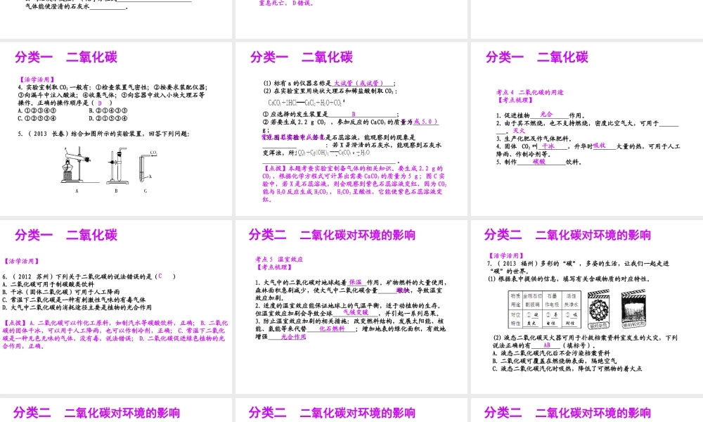 【聚焦中考】（浙江地区专版）2014中考科学总复习 第33讲 空气（二）课件（考点精讲+13中考真题）