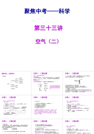 【聚焦中考】（浙江地区专版）2014中考科学总复习 第33讲 空气（二）课件（考点精讲+13中考真题）