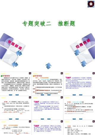 【最新中考必备】（河南专版）2014中考化学复习方案 专题突破二 推断题（专题解读+归类突破）权威课件