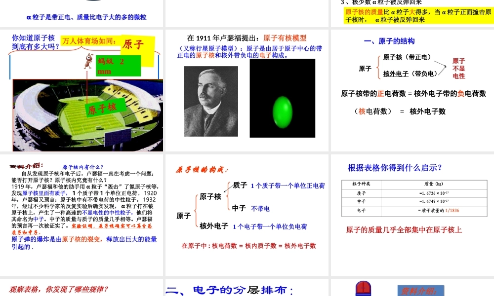 【名校课时通】2014届九年级化学全册 第二单元 探秘水世界 第三节 原子的构成名师教学课件 鲁教版