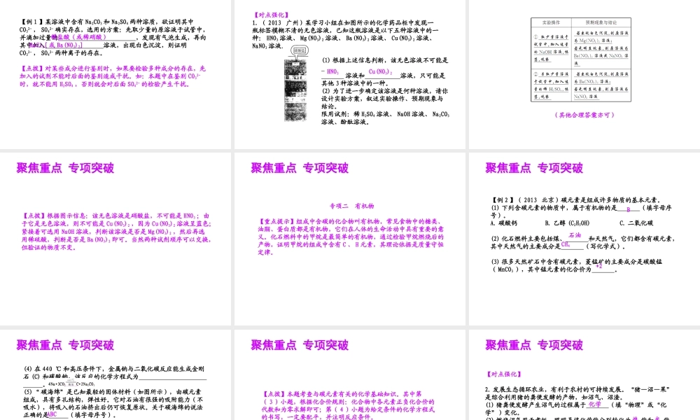 【聚焦中考】（浙江地区专版）2014中考科学总复习 第36讲 常见的化合物（二）课件（考点精讲+13中考真题）