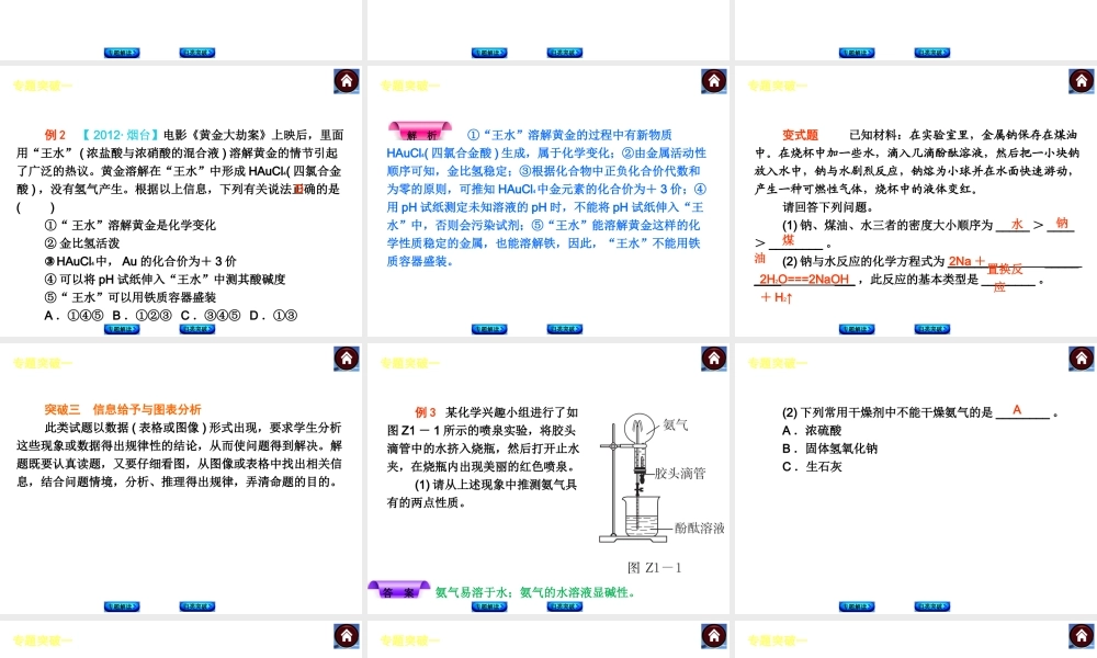 【最新中考必备】（河南专版）2014中考化学复习方案 专题突破一 信息给予题（专题解读+归类突破）权威课件