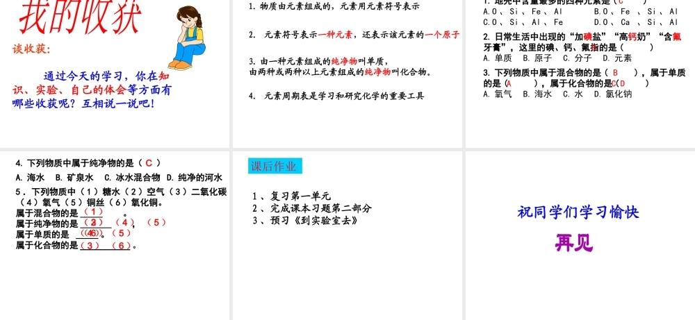 【名校课时通】2014届九年级化学全册 第二单元 探秘水世界 第四节 元素名师教学课件 鲁教版