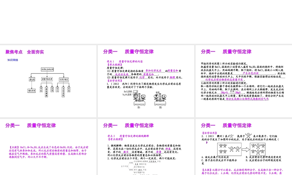 【聚焦中考】（浙江地区专版）2014中考科学总复习 第38讲 化学反应的应用课件（考点精讲+13中考真题）