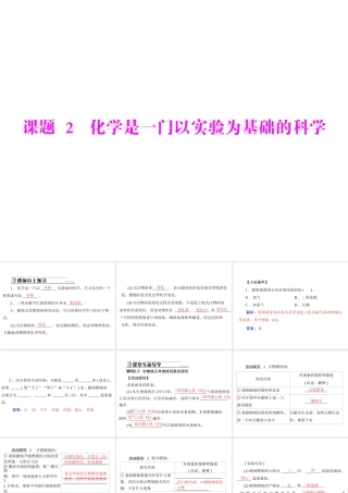 【随堂优化训练】2014九年级化学上册 第一单元 课题2 化学是一门以实验为基础的科学课件 （新版）新人教版
