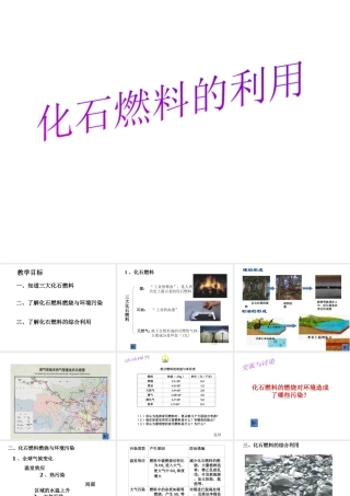 【名校课时通】2014届九年级化学全册 第六单元 燃烧与燃料 第二节 化石燃料的利用名师教学课件 鲁教版