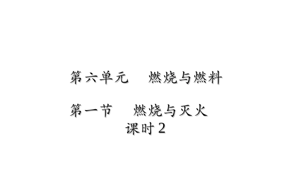 【名校课时通】2014届九年级化学全册 第六单元 燃烧与燃料 第一节 燃烧与灭火（第2课时）名师教学课件 鲁教版