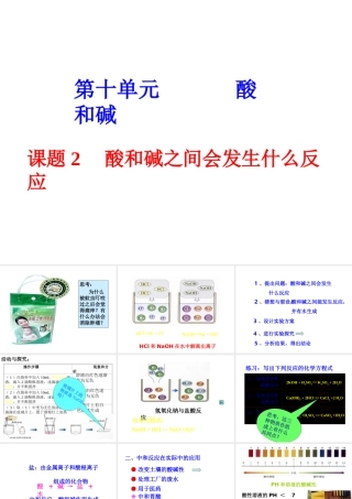 八年级化学 酸和碱会发生什么样的反应课件 人教新课标版