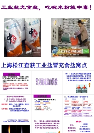 八年级化学 酸碱盐的检验复习课件 沪教版