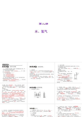 【聚焦中考】陕西省2015中考化学总复习 第2讲 水、氢气课件