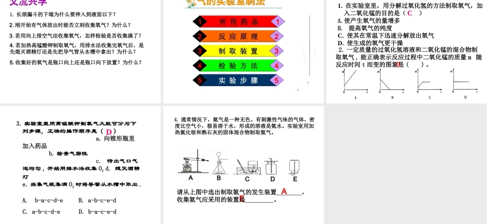 【名校课时通】2014届九年级化学全册 第四单元 我们周围的空气 第三节 氧气（第1课时）名师教学课件 鲁教版