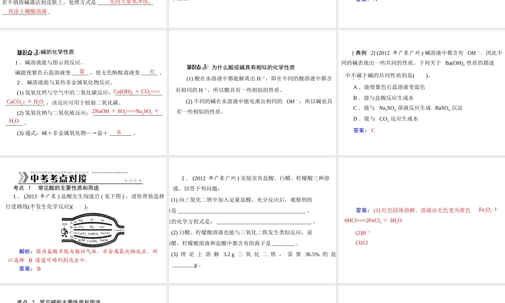 【随堂优化训练】2014九年级化学下册 第十单元 课题1 第2课时 常见的碱课件 （新版）新人教版