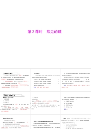 【随堂优化训练】2014九年级化学下册 第十单元 课题1 第2课时 常见的碱课件 （新版）新人教版