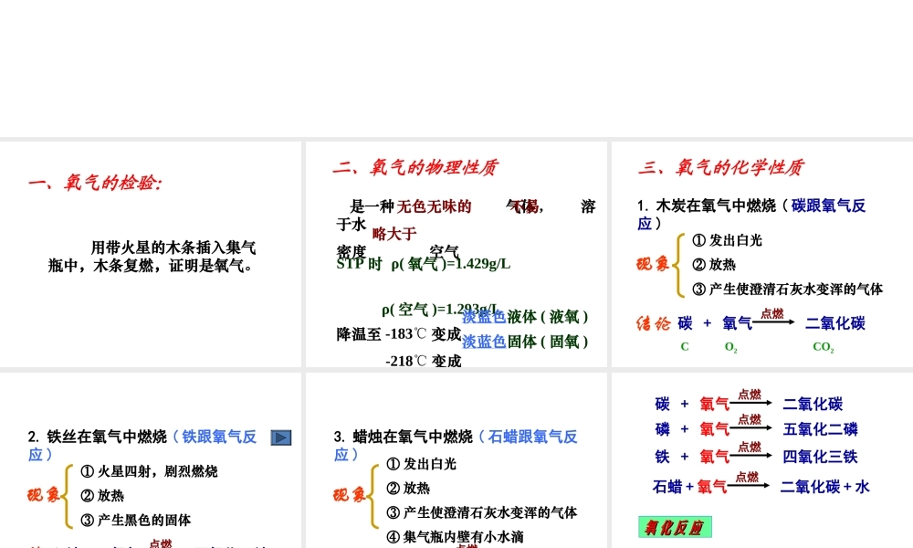 【名校课时通】2014届九年级化学全册 第四单元 我们周围的空气 第三节 氧气（第2课时）名师教学课件 鲁教版