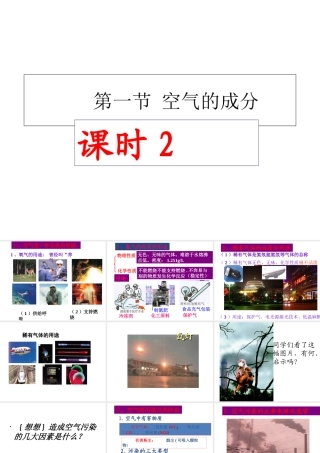 【名校课时通】2014届九年级化学全册 第四单元 我们周围的空气 第一节 空气的成分（第2课时）名师教学课件 鲁教版
