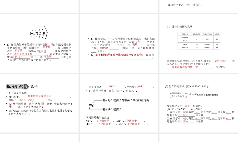 【聚焦中考】陕西省2015中考化学总复习 第9讲 物质的构成课件