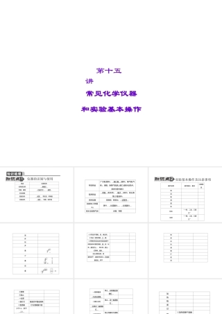 【聚焦中考】陕西省2015中考化学总复习 第15讲 常见化学仪器和实验基本操作课件