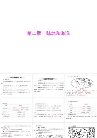 【南方新课堂 中考风向标】2013年中考地理二轮复习 第一部分 第二章 陆地和海洋课件