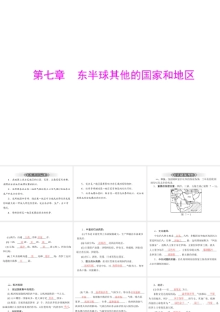 【南方新课堂 中考风向标】2013年中考地理二轮复习 第一部分 第七章 东半球其他的国家和地区课件