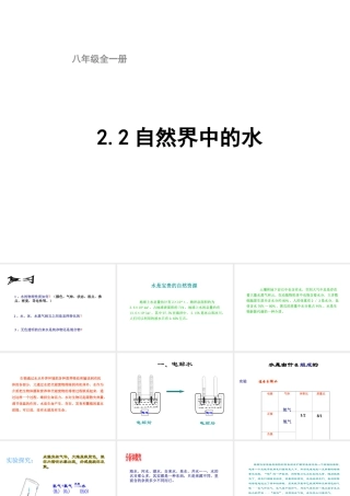 八年级化学全册 2.2《自然界中的水》课件 （新版）鲁教版五四制-鲁教版五四级全册化学课件