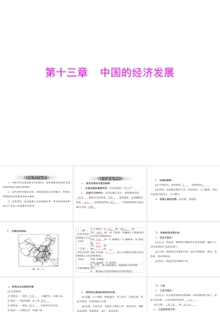 【南方新课堂 中考风向标】2013年中考地理二轮复习 第一部分 第十三章 中国的经济发展课件