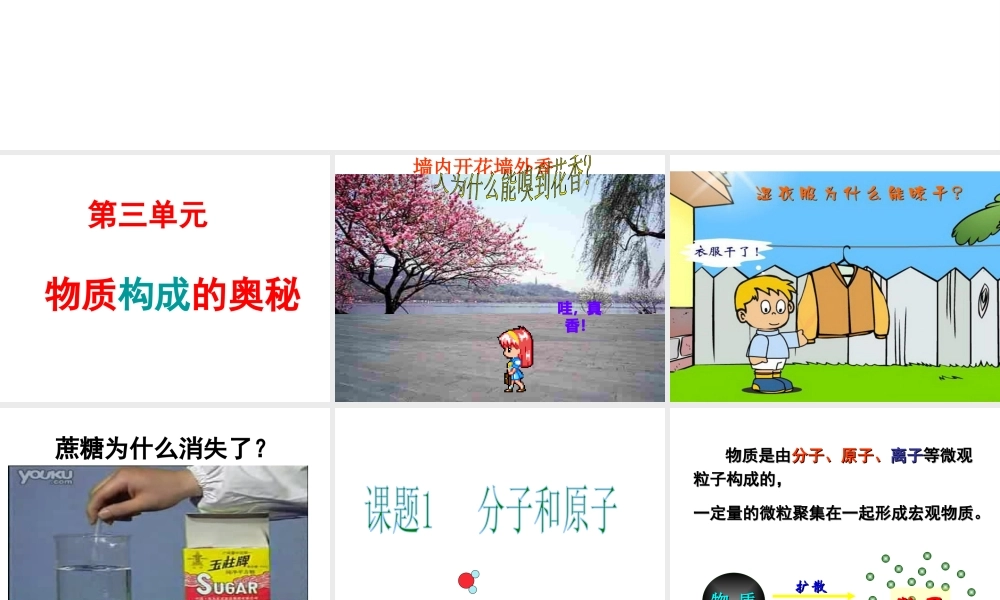 八年级化学全册 3.1 分子和原子课件1 人教版五四制-旧人教版初中八年级全册化学课件