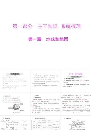【南方新课堂 中考风向标】2013年中考地理二轮复习 第一部分 第一章 地球和地图课件