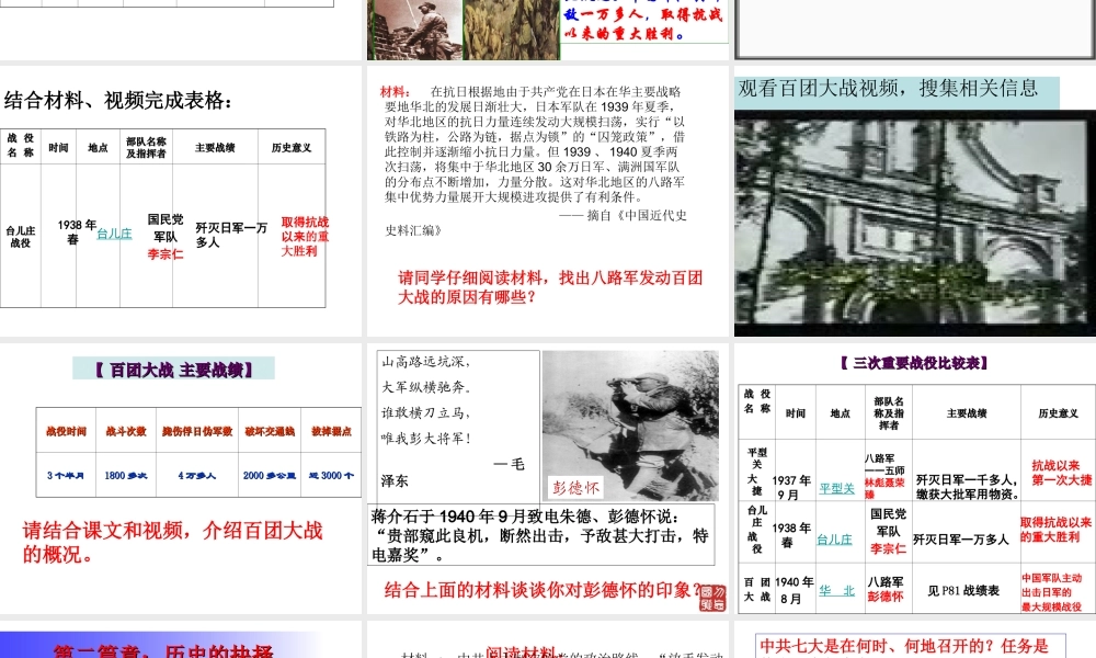 【水滴系列】八年级历史上册 第16课《血肉筑长城》课件 新人教版