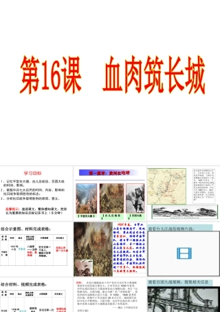 【水滴系列】八年级历史上册 第16课《血肉筑长城》课件 新人教版