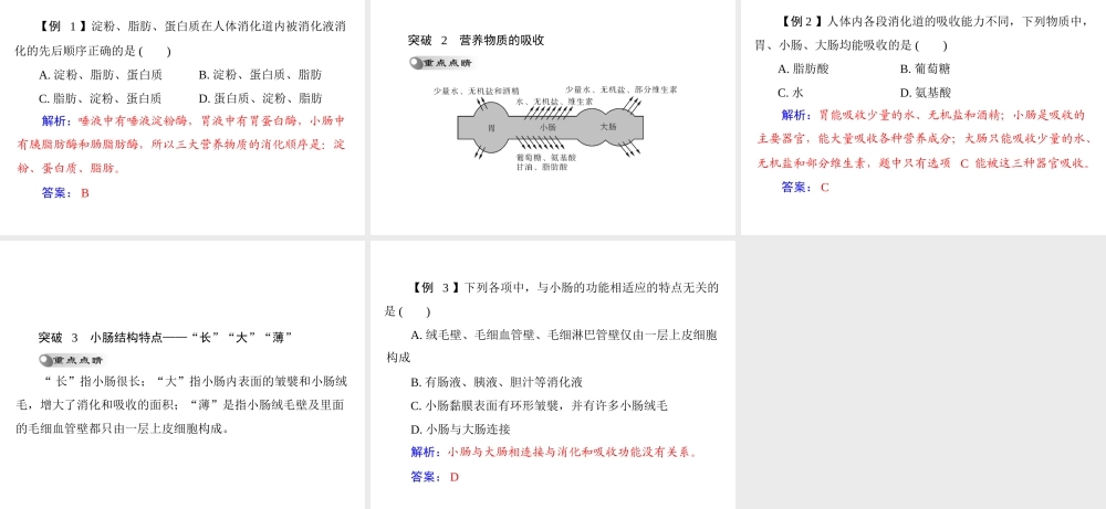 【南方新中考】（梅州）2015中考生物 第一部分 第3单元 第一讲 人体的营养复习课件