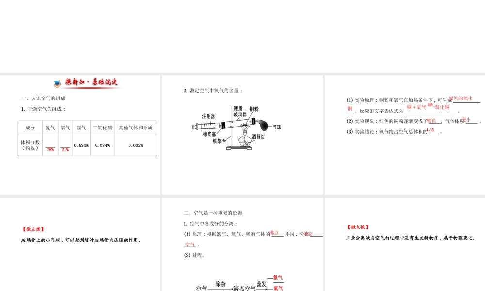 八年级化学全册 4.1《空气的成分》课件2 （新版）鲁教版五四制-鲁教版五四制初中八年级全册化学课件
