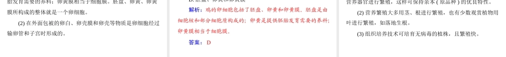 【南方新中考】（梅州）2015中考生物 第一部分 第4单元 第一讲 生物的生殖和发育复习课件