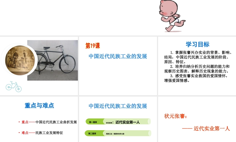 【水滴系列】八年级历史上册 第19课《中国近代民族工业的发展》课件 新人教版