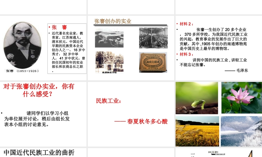 【水滴系列】八年级历史上册 第19课《中国近代民族工业的发展》课件 新人教版