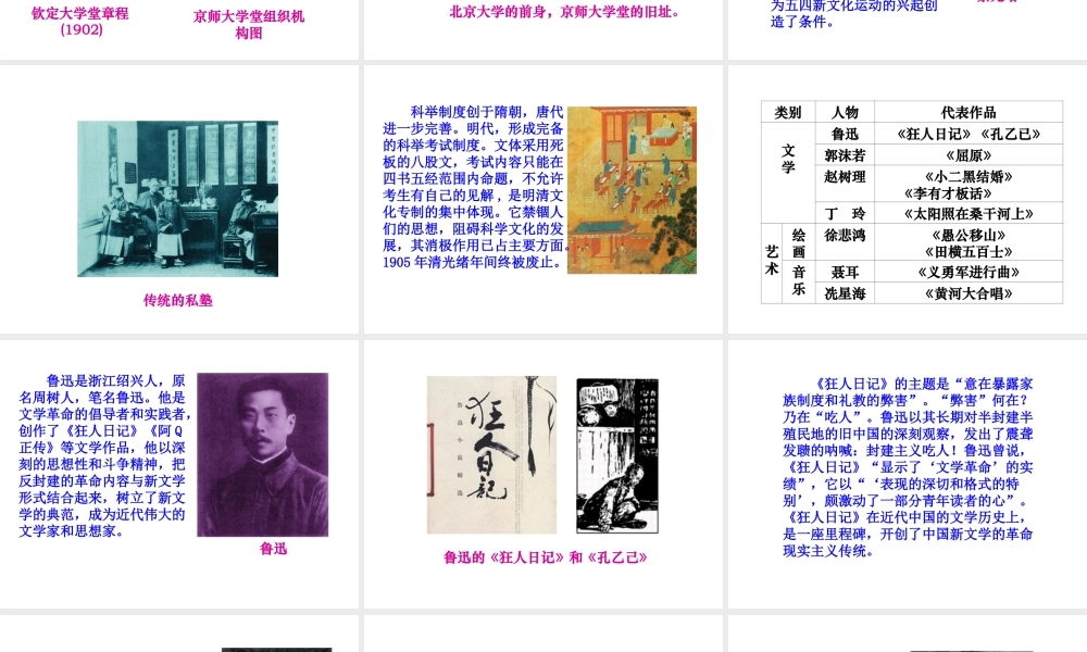 【水滴系列】八年级历史上册 第22课《科学技术与思想文化(二)》课件 新人教版