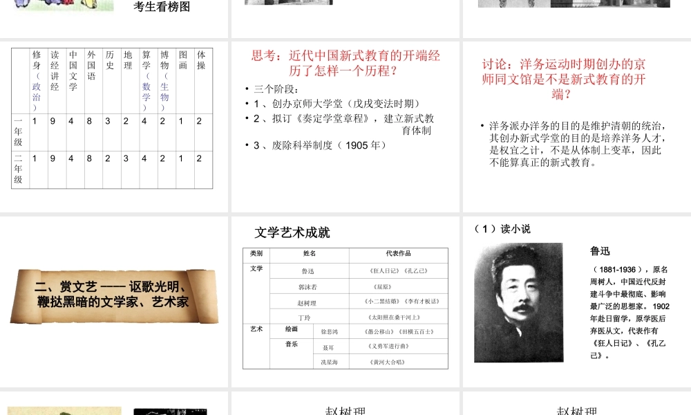 【水滴系列】八年级历史上册 第七单元 第22课 科学技术与思想文化（二）课件 新人教版