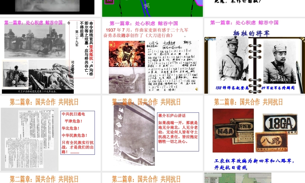 【水滴系列】八年级历史上册 第四单元 第15课 宁为战死鬼，不作亡国奴课件 新人教版