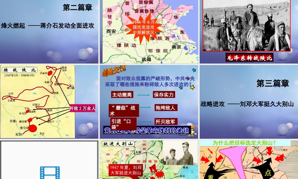 【水滴系列】八年级历史上册 第五单元 第17课 内战烽火课件 新人教版