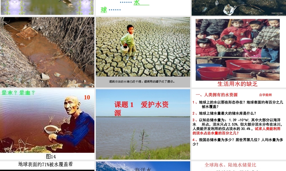 八年级化学全册 4.3 爱护水资源课件 人教版五四制-旧人教级全册化学课件