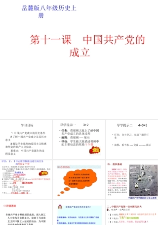 八年级历史上册 第11课 中国共产党的成立课件 岳麓版
