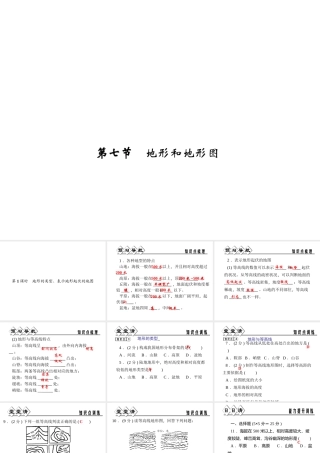 【四清导航】2014年秋七年级科学上册 第三章 第七节 第一课时 地形的类型、表示地形起伏的地图课件 （新版）浙教版