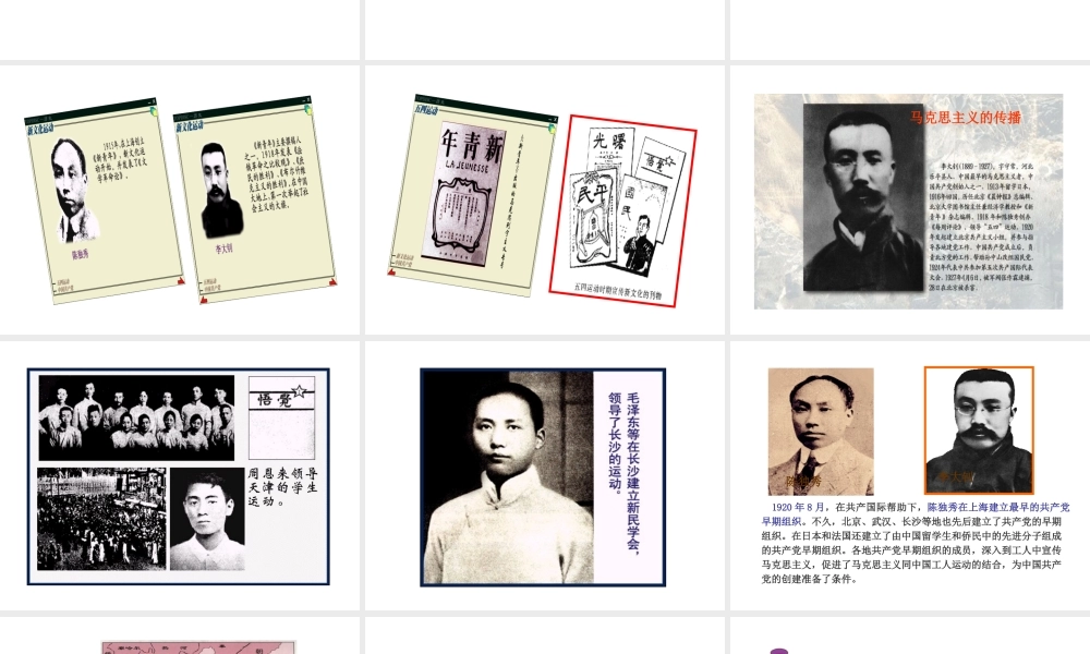 八年级历史上册 第11课 中国共产党的成立课件1 岳麓版-岳麓版初中八年级上册历史课件