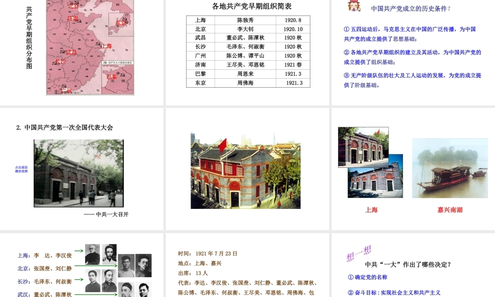 八年级历史上册 第11课 中国共产党的成立课件1 岳麓版-岳麓版初中八年级上册历史课件