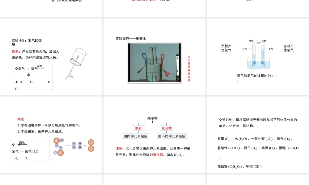 八年级化学全册 4.3《水的组成》教学课件2 人教版五四制-旧人教版初中八年级全册化学课件