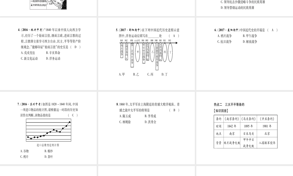 八年级历史上册 第1单元 列强侵华与晚晴时期的救亡图存小结作业课件 岳麓版-岳麓级上册历史课件