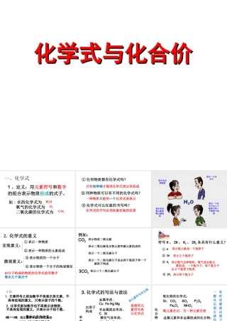 八年级化学全册 5.2 化学式与化合价课件 人教版五四制-旧人教版初中八年级全册化学课件