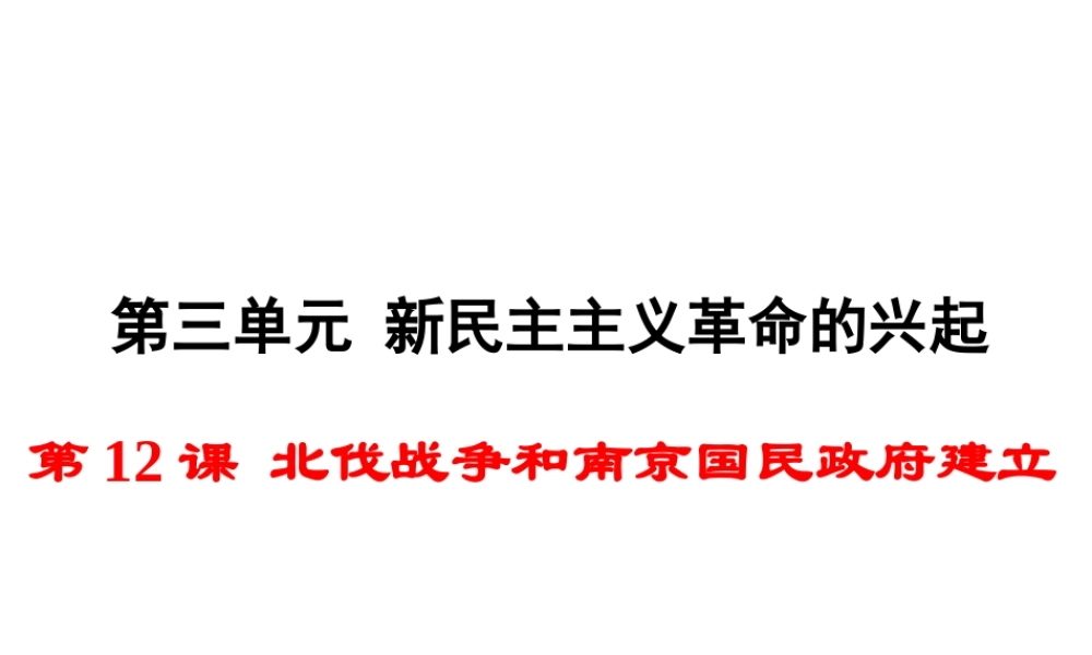 八年级历史上册 第12课 北伐战争和南京国民政府建立课件2 岳麓版-岳麓版初中八年级上册历史课件